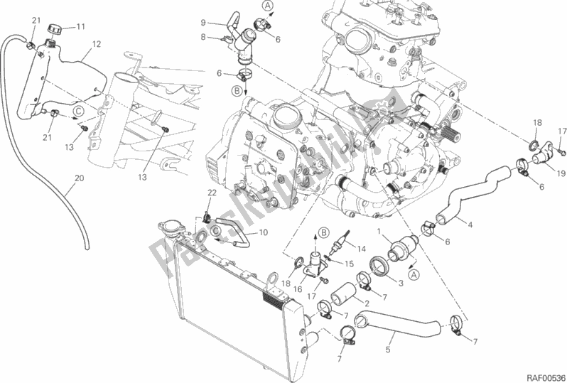 Toutes les pièces pour le Circuit De Refroidissement du Ducati Multistrada 1200 ABS 2016